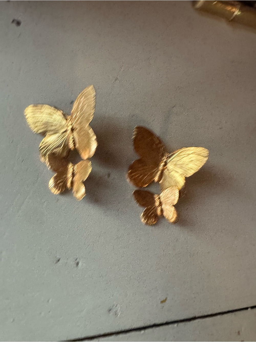Jennifer Behr Gold Double Papillon Butterfly Earrings - Picture 7 of 7